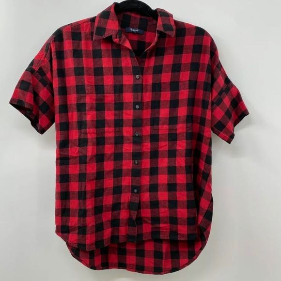 Madewell Buffalo Plaid Short Sleeve Button Down - Picture 1 of 5